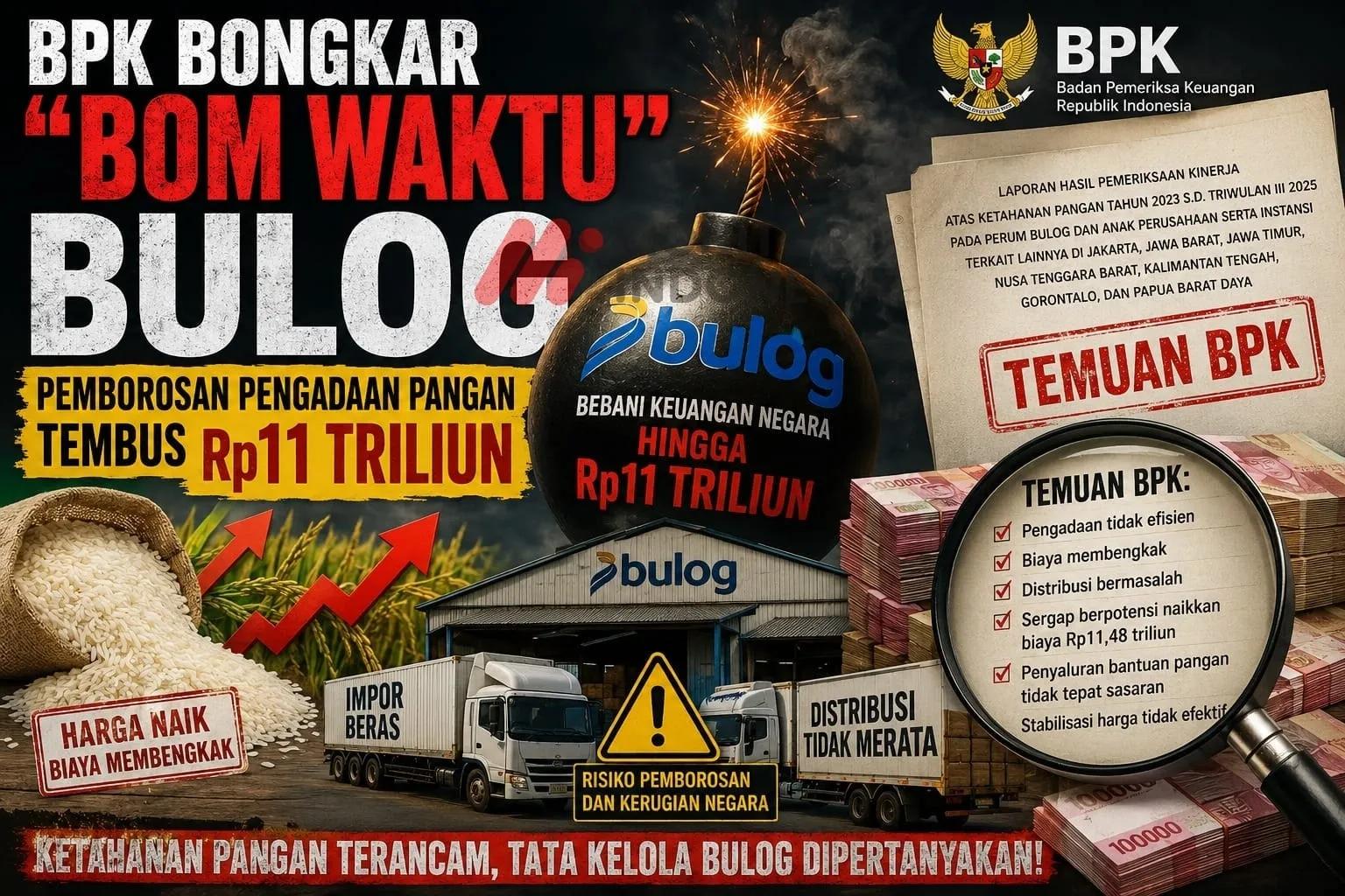 BPK Temukan Pemborosan Pengadaan Pangan di Bulog Rp11 Triliun