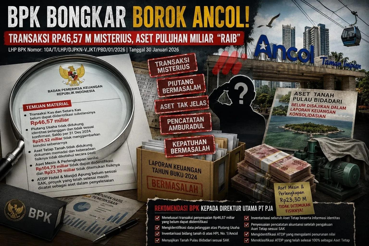BPK Bongkar Borok Ancol: Transaksi Rp46,57 M Misterius hingga Aset Puluhan Miliar “Raib”