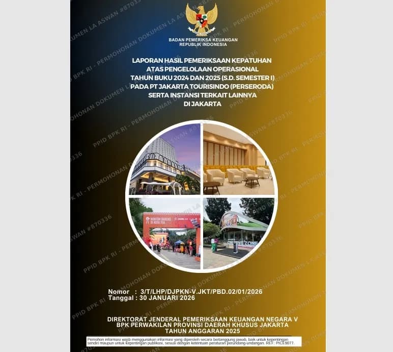 PT Jakarta Tourisindo Disorot BPK, Hotel Tekor hingga Skema Bisnis Tanpa SOP