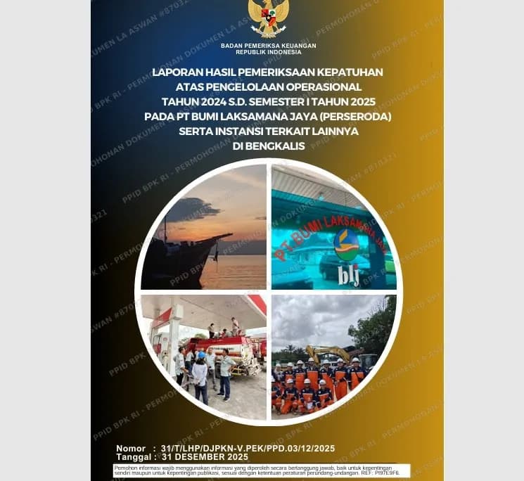 BPK Beberkan Sederet Penyimpangan di PT Bumi Laksamana Jaya