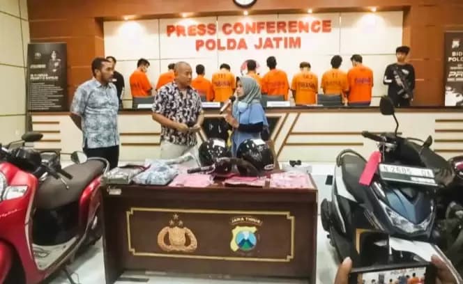 Polda Jatim Ringkus Sembilan Pelaku Curanmor yang Beraksi di 23 TKP
