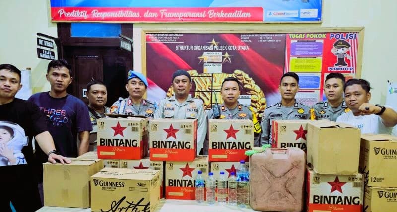 Jelang Pemilu 2024, Polisi Sita Puluhan Botol Minuman Keras di Gorontalo