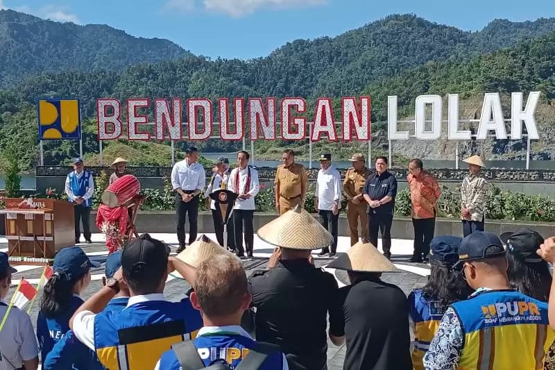 AHY Ikut Dampingi Jokowi Resmikan Bendungan Lolak Sulut