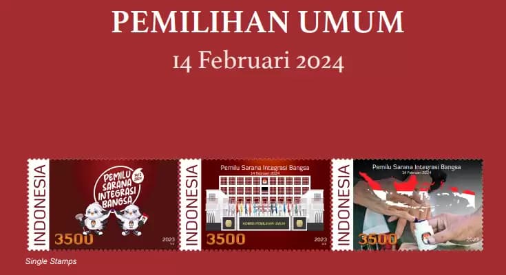 KPU Terbitkan Perangko Khusus Pemilu 2024