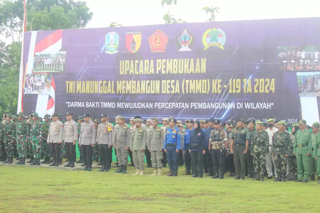Kodim 0808/Blitar Gelar Pembukaan TMMD ke-119 TA 2024