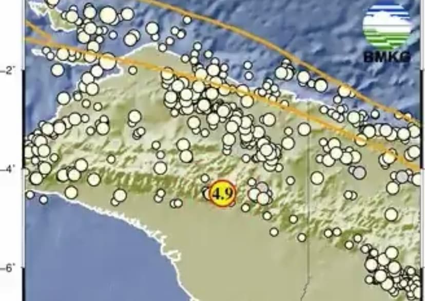 Yakuhimo Papua Pegunungan Diguncang Gempa Magnitudo 4,9