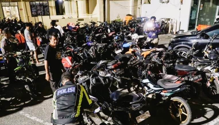 47 Sepeda Motor Berhasil Diamankan Polresta Pekanbaru Dalam Razia Balap Liar