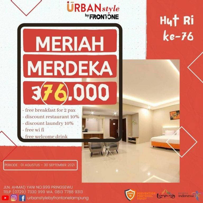 HUT RI Ke-76 Urban Style by Front One Hotel Pringsewu Perkenalkan Stay Safe and Save Experience