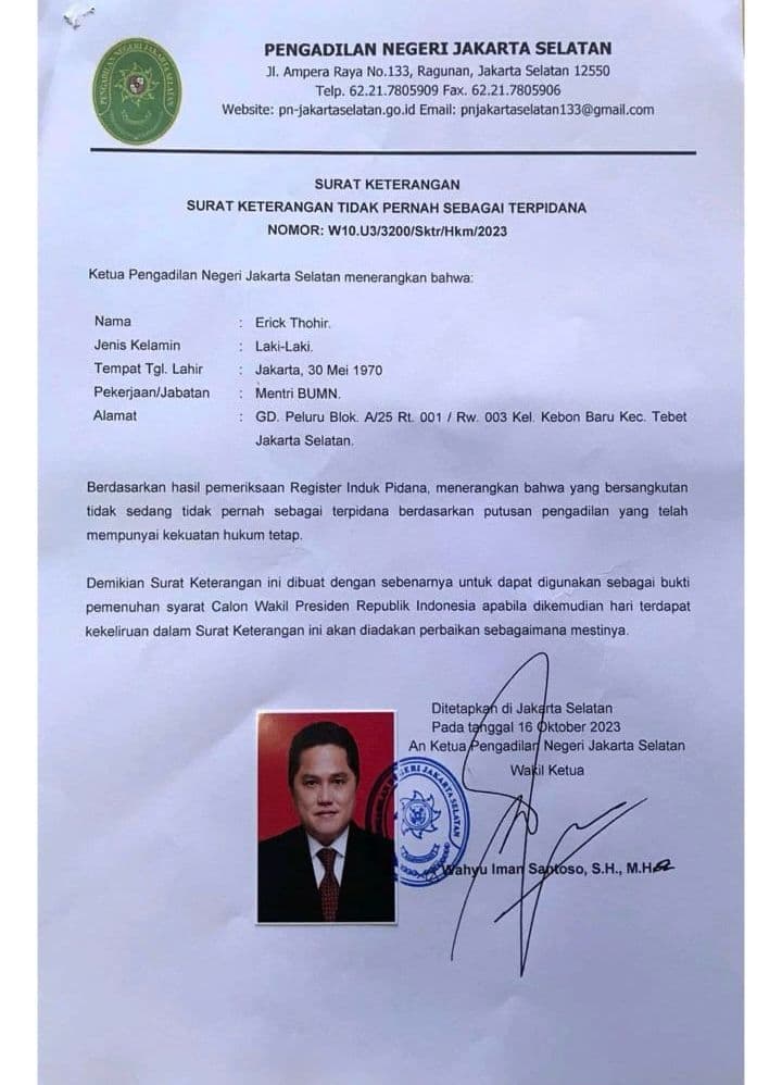 Prabowo-Erick Thohir segera Dideklarasikan?