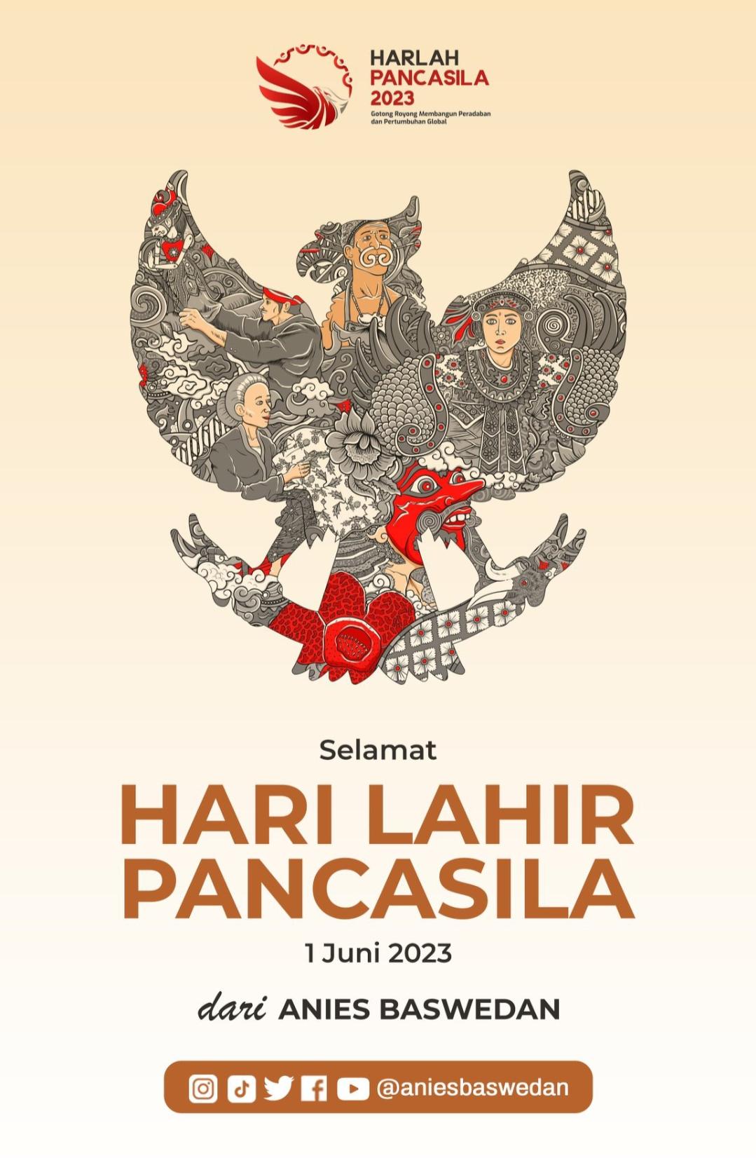 Anies Posting Lambang Garuda dengan Corak Batik, Warganet: Jargon Perubahan Sungguh Mengerikan 