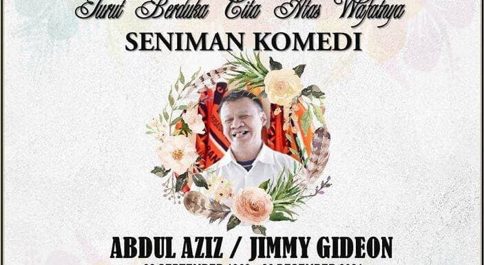 Pelawak Jimmy Gideon Meninggal di Usia 58 Tahun