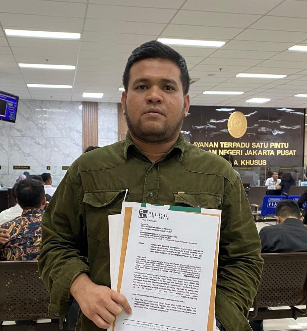 PHK Usia Pensiun-Hak Pesangon Tak Terpenuhi, Partua Sitompul Melalui Kuasa Hukumnya Jonathan Mangihut Gugat PERSI ke Pengadilan Hubungan Industrial