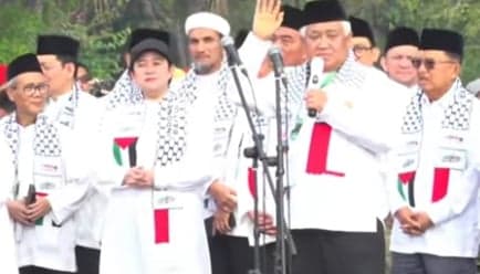 Massa Aksi Bela Palestina Soraki Puan Maharani Saat Berpidato: Turun, Matiin Mikrofonnya!