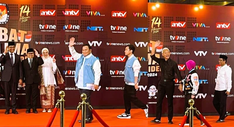 Tiga Paslon Menghadiri Debat Terakhir Capres Pemilu 2024