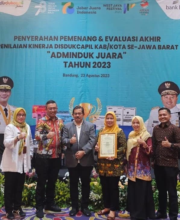 Pemerintah Kota Bekasi Raih Penghargaan Ajang Adminduk Tahun 2023 Tingkat Jawa Barat