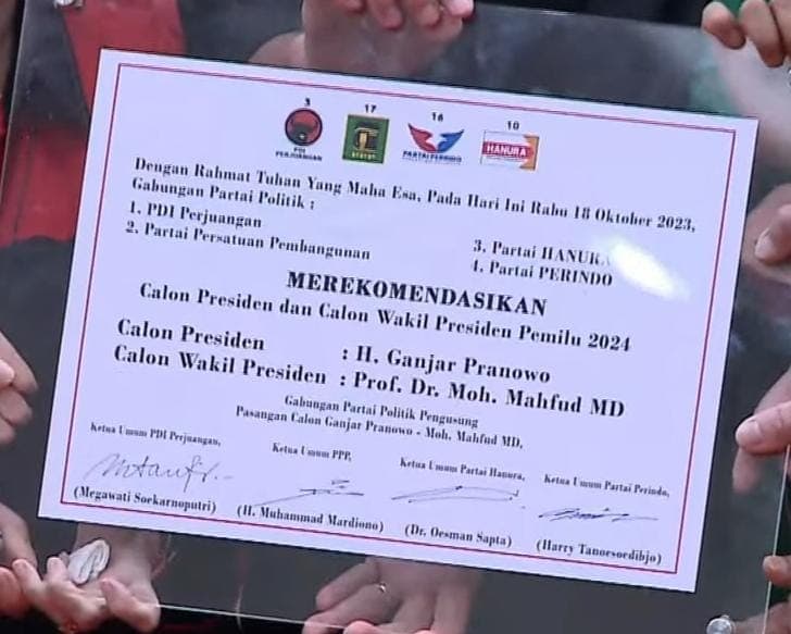 Plakat Rekomendasi Capres Ganjar Pranowo & Cawapres Mahfud MD