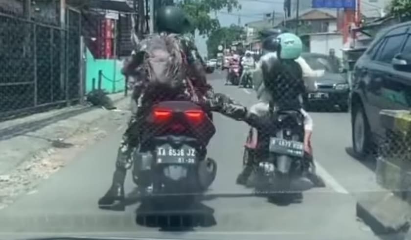 Prajurit TNI Penendang Ibu Bonceng Anak Ditahan di Puspom TNI AU