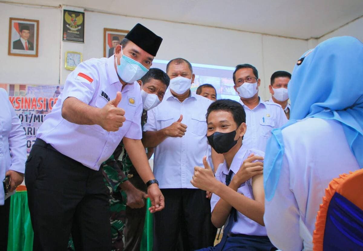 Pemkab Muba Lanjutkan Vaksinasi Pelajar SMP