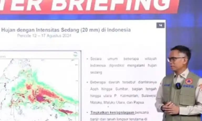 Abdul Muhari menjelaskan kondisi cuaca