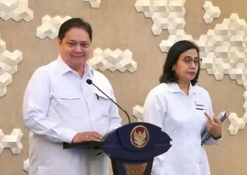 Airlangga Hartarto dan Sri Mulyani