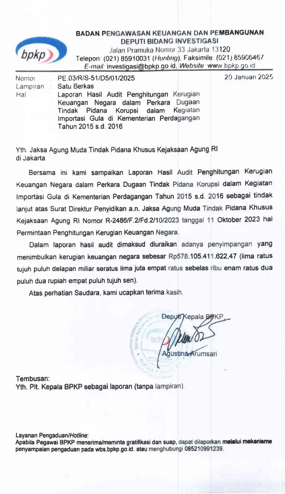 Audit BPKP Korupsi Impor Gula