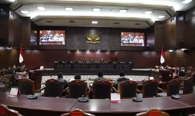Bawaslu dalam sidang PHPU Pasca-putusan MK, di Gedung MK, Jakarta