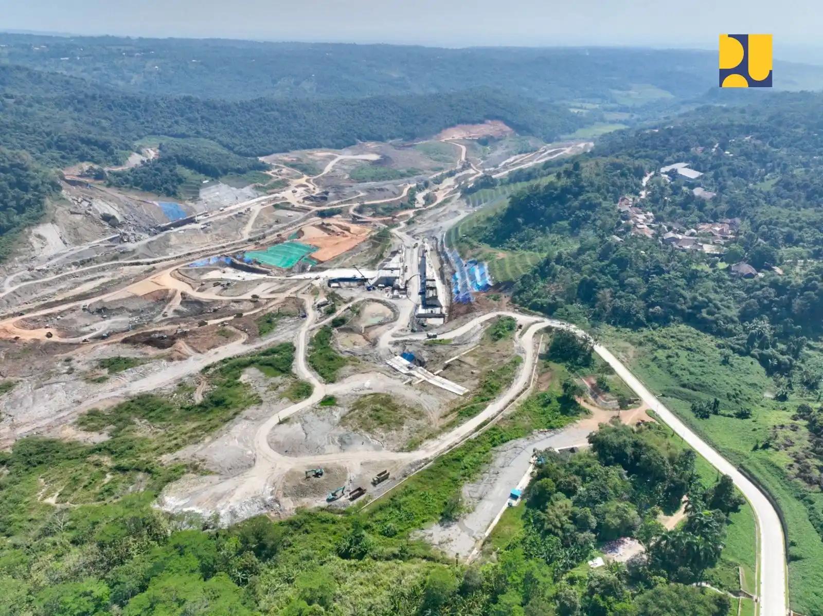 Bendungan Cijurey yang berlokasi di Kecamatan Cariu, Kecamatan Sukamakmur dan Kecamatan Tanjungsari Kabupaten Bogor, Provinsi Jawa Barat. (Dok. PU)