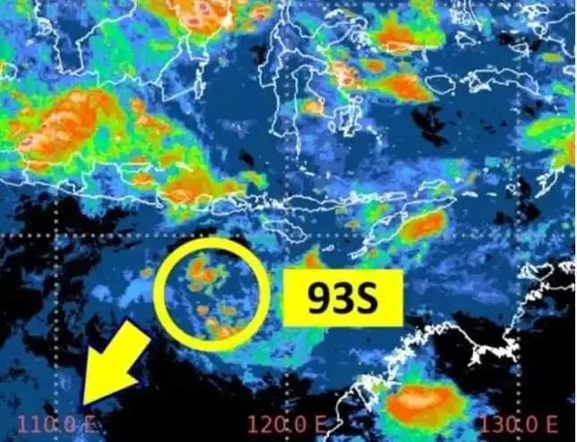 Bibit Siklon 93S Terdeteksi di Selatan Nusa Tenggara Barat (NTB)