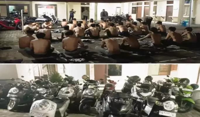 Polsek Banjarmasin Tengah Amankan 38 Pelaku Balap Liar