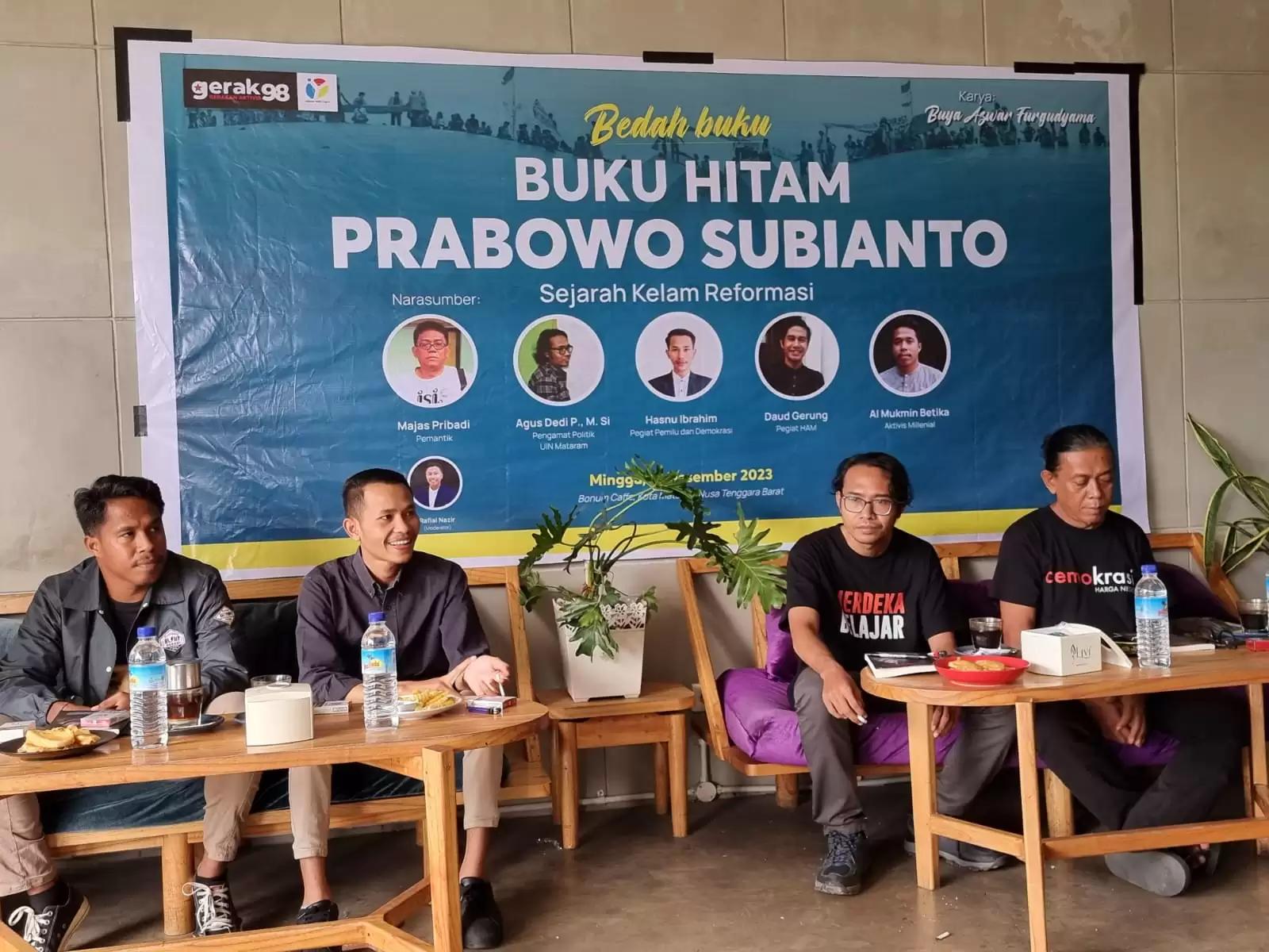 Buku Hitam Prabowo Kembali Dibedah di NTB, Sorot Pelanggaran HAM dan Politik Dinasti