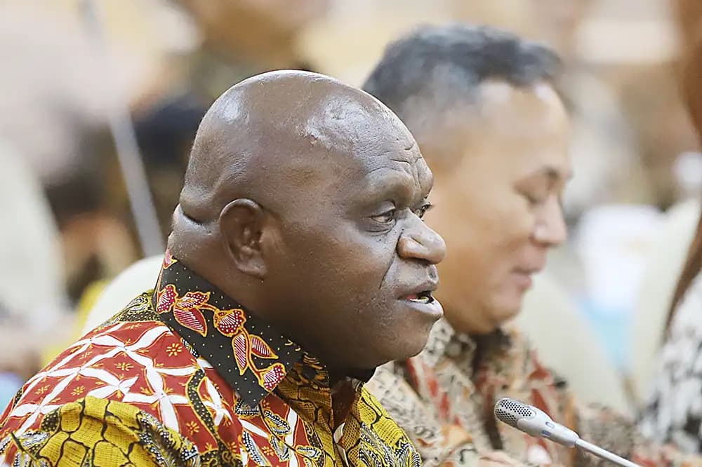 Rapat kerja Komisi XIII bersama Menteri Hak Asasi Manusia (HAM) Natalius Pigai (Foto: Dok MI/Charles Ulag)