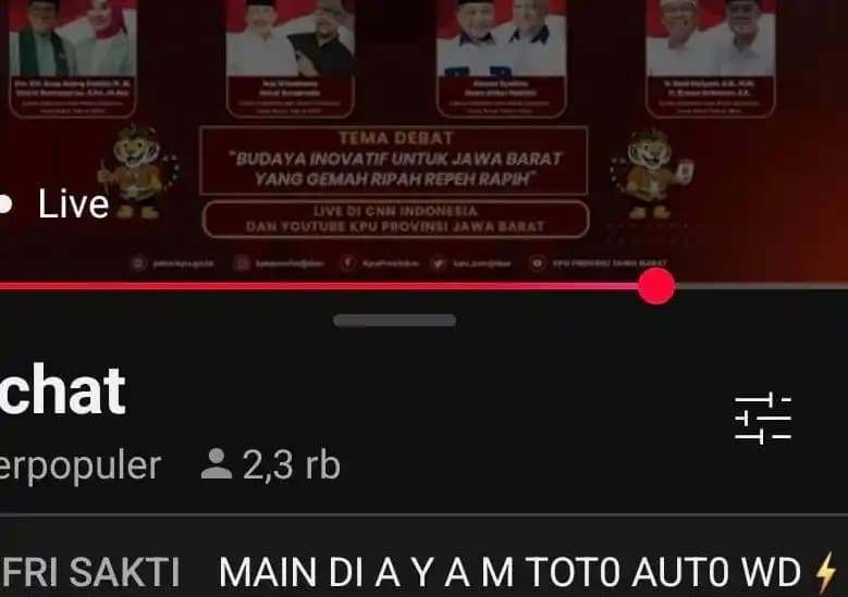 Debat Publik Pilgub Jabar Disusupi Promosi Judol Lagi