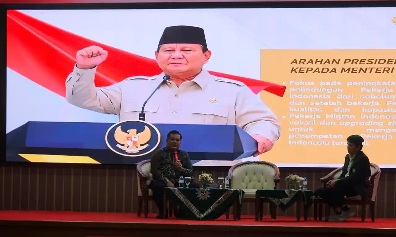 Dirjen Penempatan Kementerian P2MI Ahnas, saat memberikan materi. (Dok. KemenP2Mi)