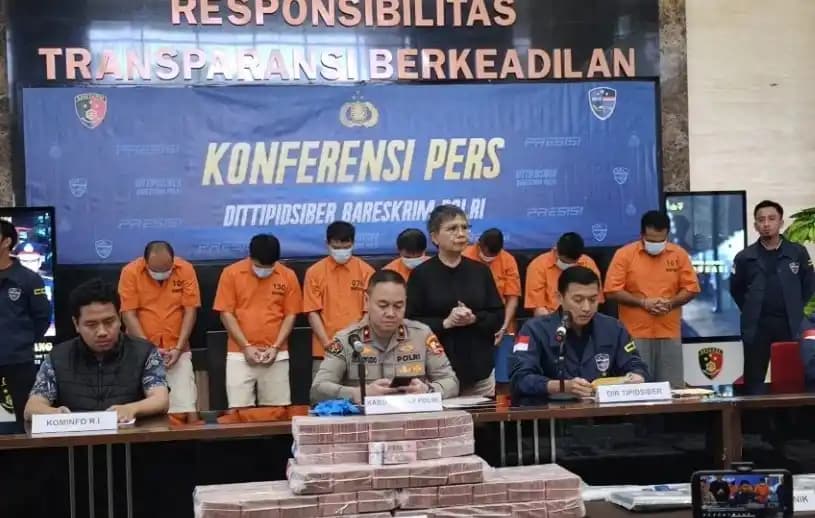Dittipidsiber Bareskrim Polri Menyita Dana sebesar Rp 61 Miliar terkait Judi Online