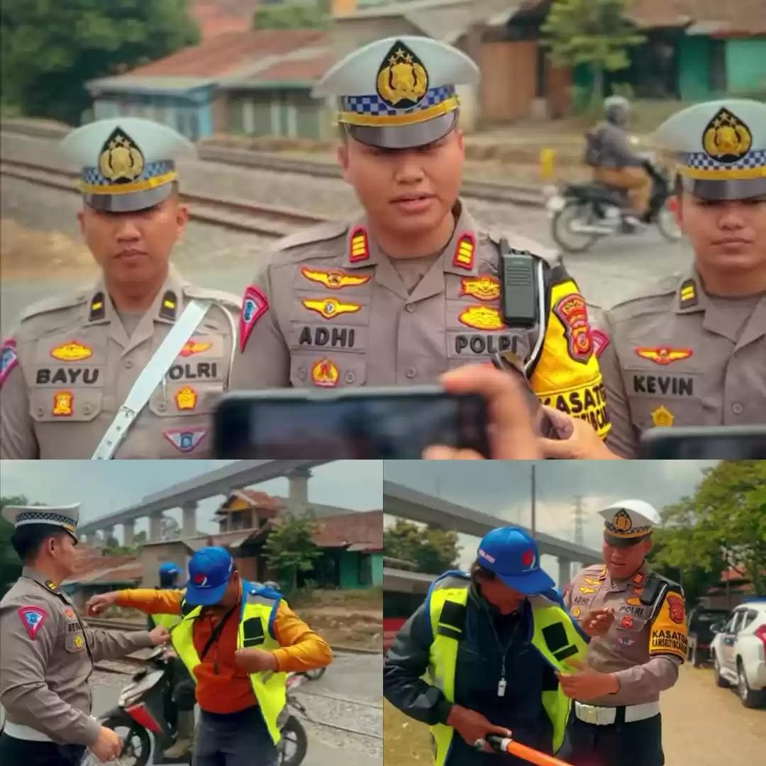 Dua warga Dapat Bantuan alat Perlengkapan dan Paket Sembako dari Satlantas Polres Cimahi