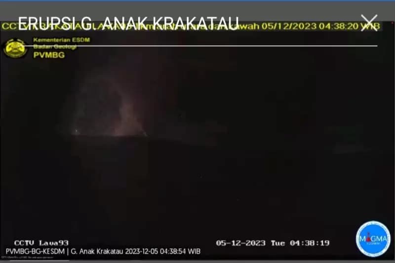 Gunung Anak Krakatau Kembali Erupsi, Tinggi Abu 700 Meter