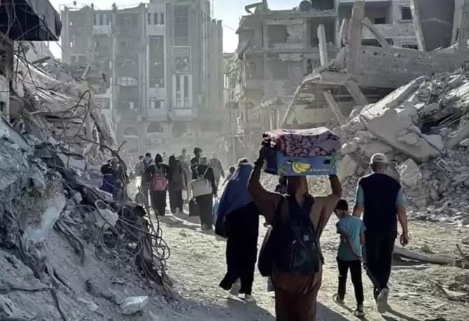 Foto Kondisi Kota Gaza yang luluh lantak akibat serbuan Israel