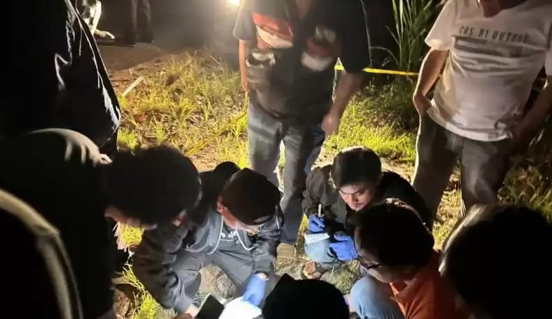 Foto OLah TKP Korban Penembakan