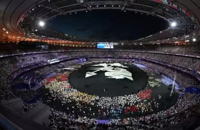 Foto penutupan Olimpiade Paris 2024 di Stadion Stade de France, Paris