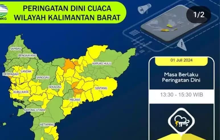 Foto Peringatan dini cuaca Kalbar