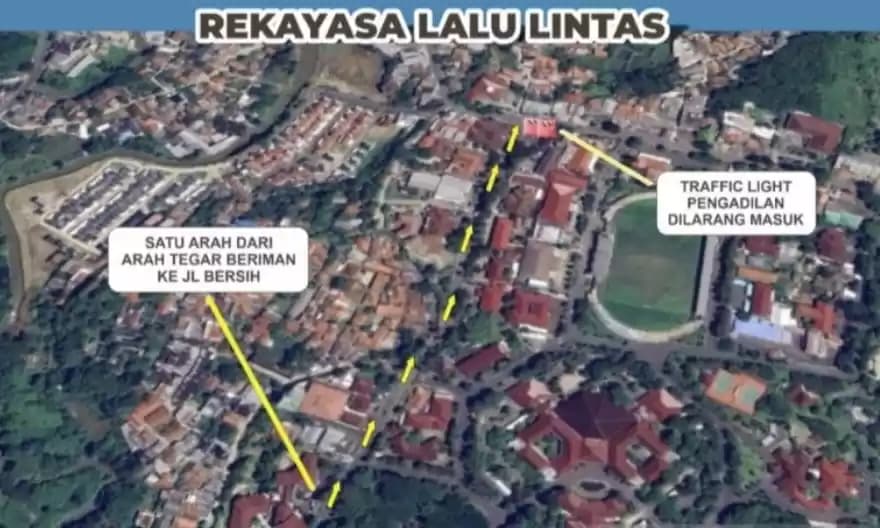 Foto Rute rekayasa lalu lintas oleh Polres Bogor di Cibinong
