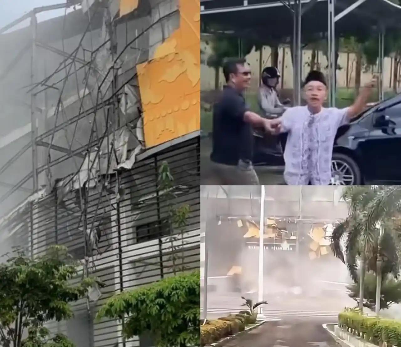 Gedung DPRD Pesawaran Ambruk