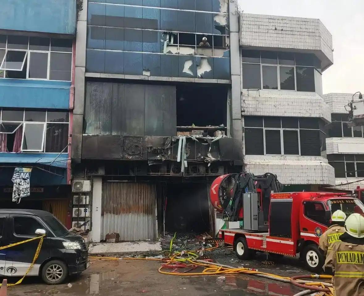 Gedung Terra Drone usai Kebakaran