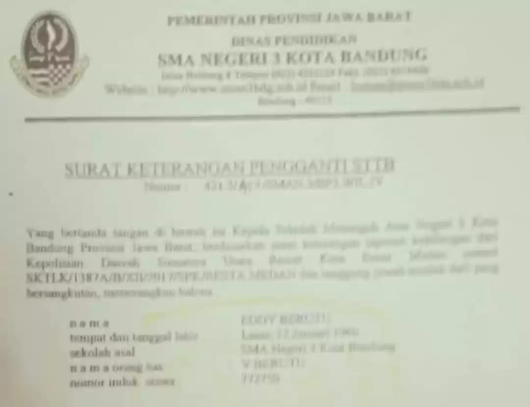 Ijazah Bupati Dairi