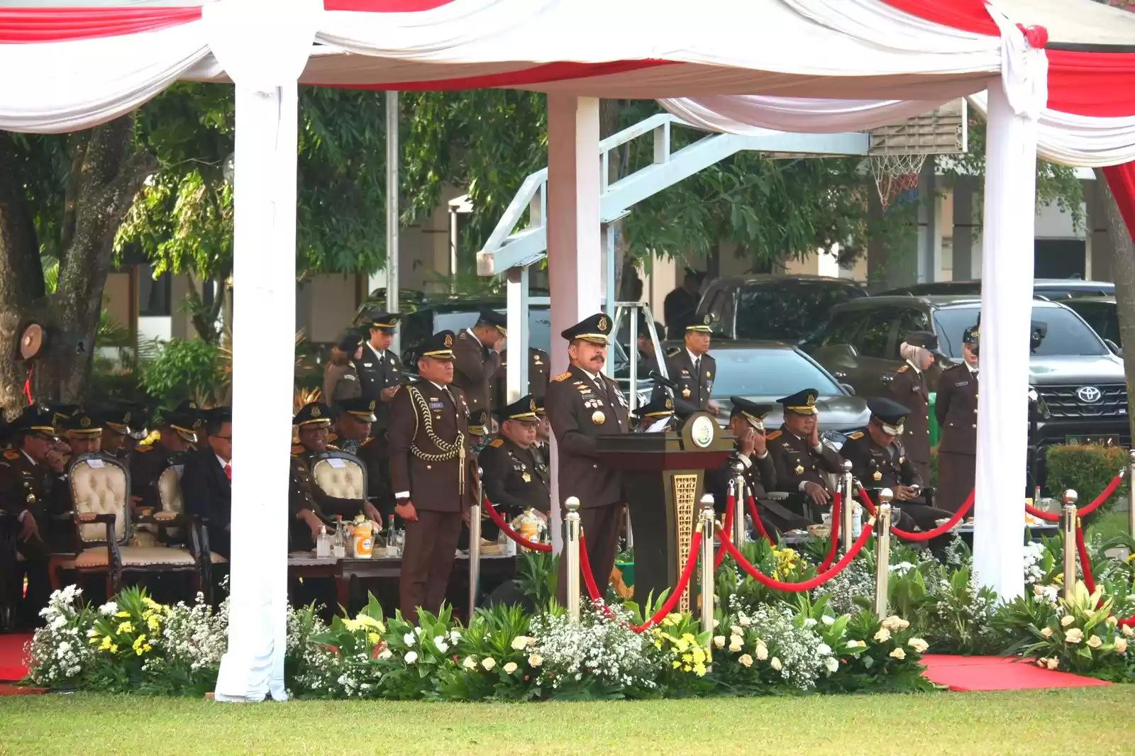 Jaksa Agung ST Burhanuddin saat memberikan amanat dalam perayaan Hari Bhakti Adhyaksa (HBA)
