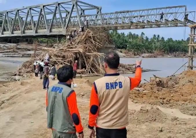 Jembatan Bailey di Bireun Aceh Mulai Terpasang