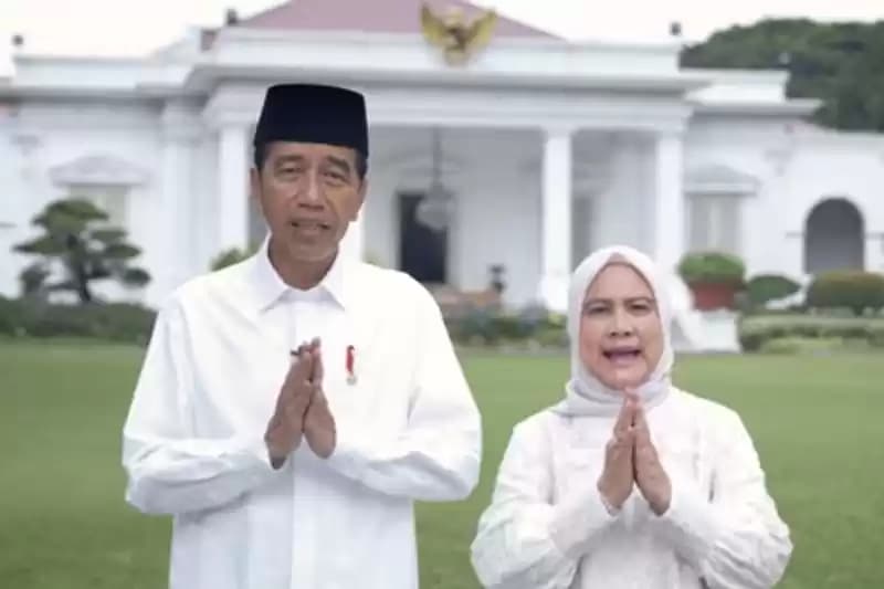 jokowi ucapkan idul fitri