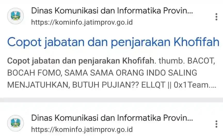 Kemarin Website Kominfo Jatim Diretas