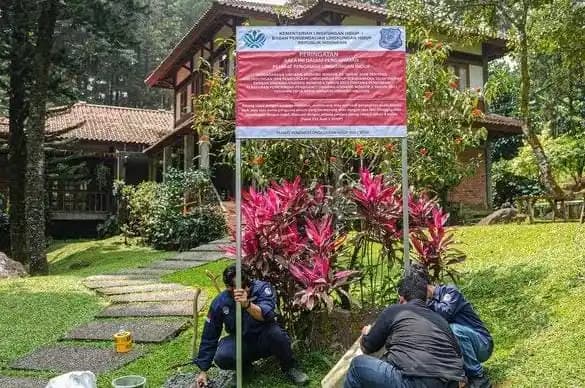 Kementerian Lingkungan Hidup (KLH) Segel 4 Hotel di kawasan Puncak, Kabupaten Bogor