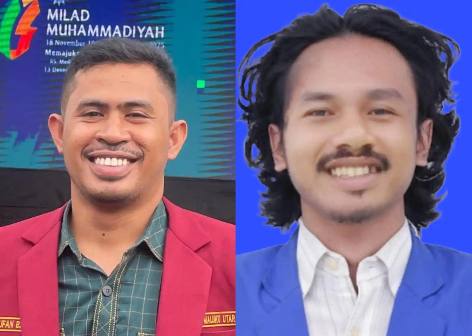 Ketua DPRD IMM Malut, Tautan Baba, (Kanan), Ketua PKC PMII Malut, M. Fajar Djulhijan (kiri)
